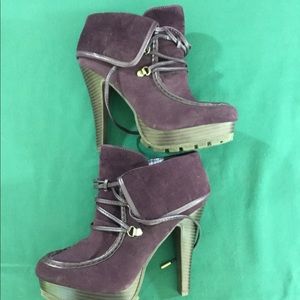 Deep purple 1.5” platform 5” spiked heels